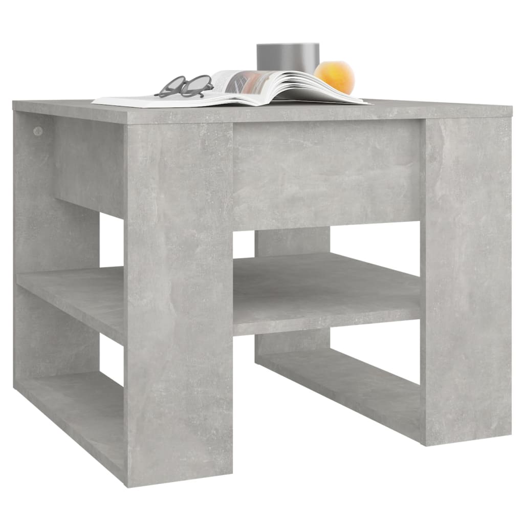 vidaXL Măsuță de cafea, gri beton, 55,5x55x45 cm, lemn prelucrat vidaXL Măsuță de cafea, gri beton, 55,5x55x45 cm, lemn prelucrat
