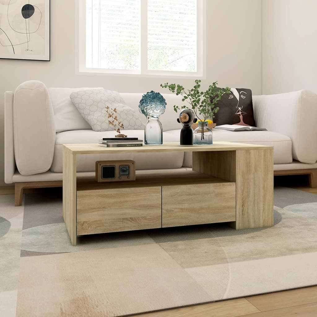 vidaXL Măsuță de cafea, stejar sonoma, 102x55x42 cm, lemn prelucrat vidaXL Măsuță de cafea, stejar sonoma, 102x55x42 cm, lemn prelucrat