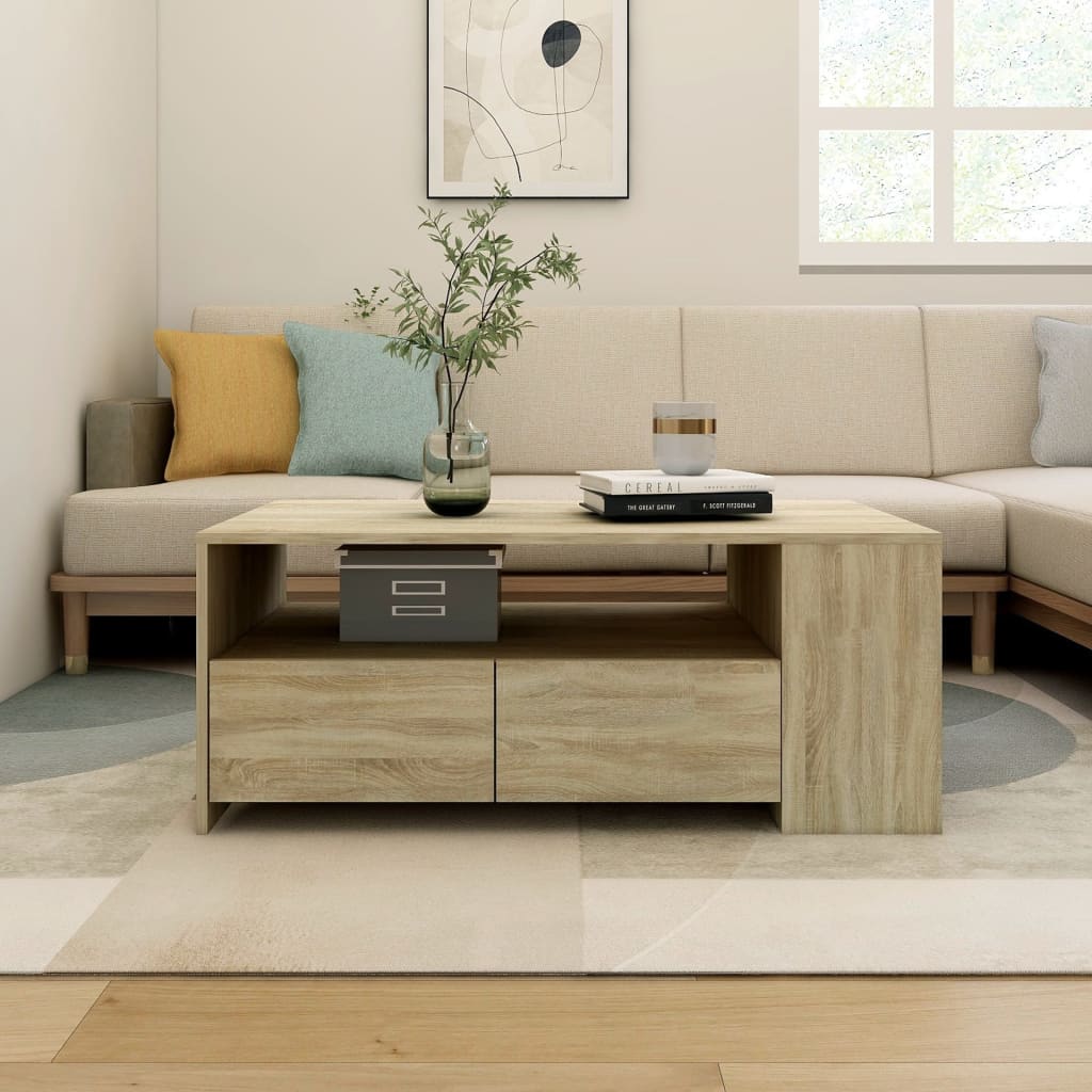 vidaXL Măsuță de cafea, stejar sonoma, 102x55x42 cm, lemn prelucrat vidaXL Măsuță de cafea, stejar sonoma, 102x55x42 cm, lemn prelucrat