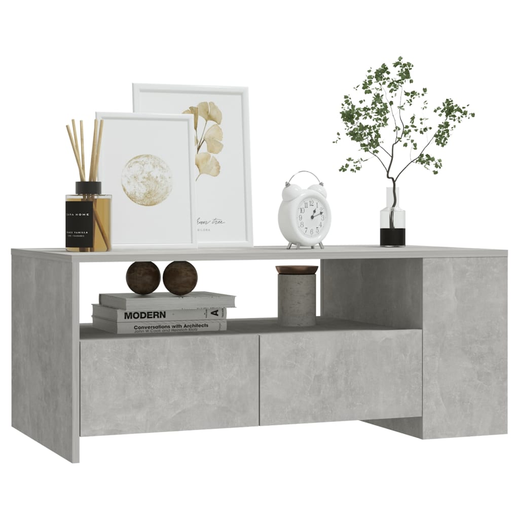 vidaXL Măsuță de cafea, gri beton, 102x55x42 cm, lemn prelucrat