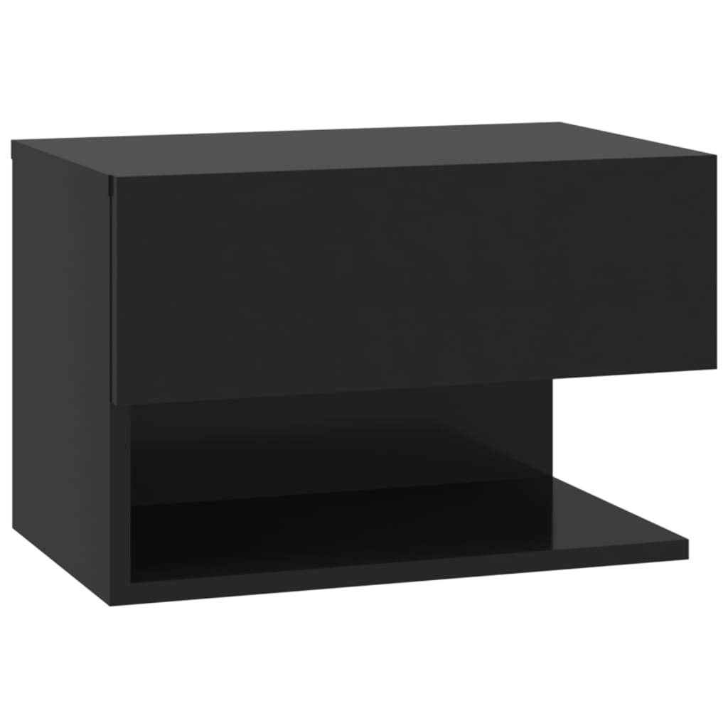 vidaXL Noptieră de perete, negru vidaXL Noptieră de perete, negru