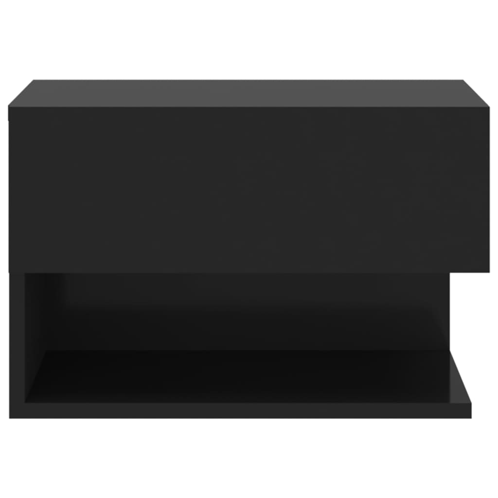 vidaXL Noptieră de perete, negru vidaXL Noptieră de perete, negru