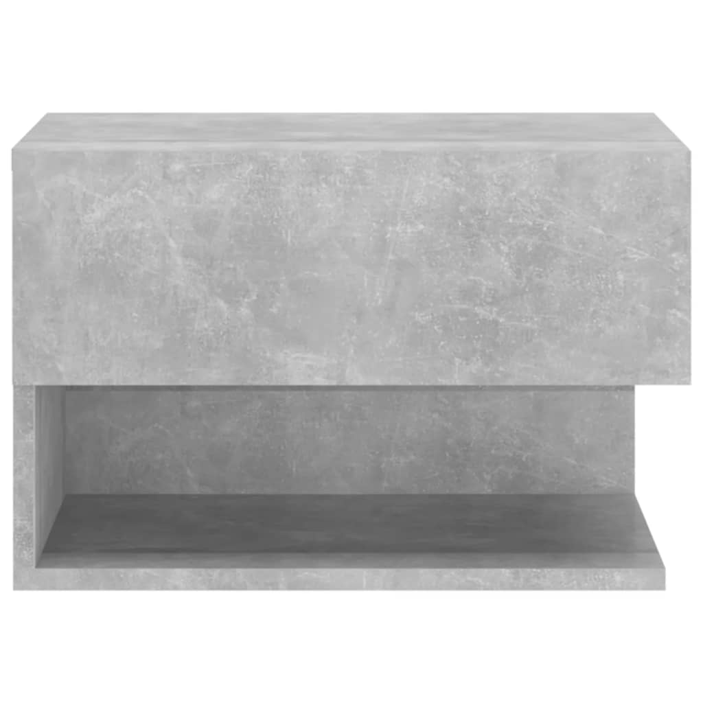 vidaXL Noptiere de perete cu montaj pe perete, 2 buc., gri beton