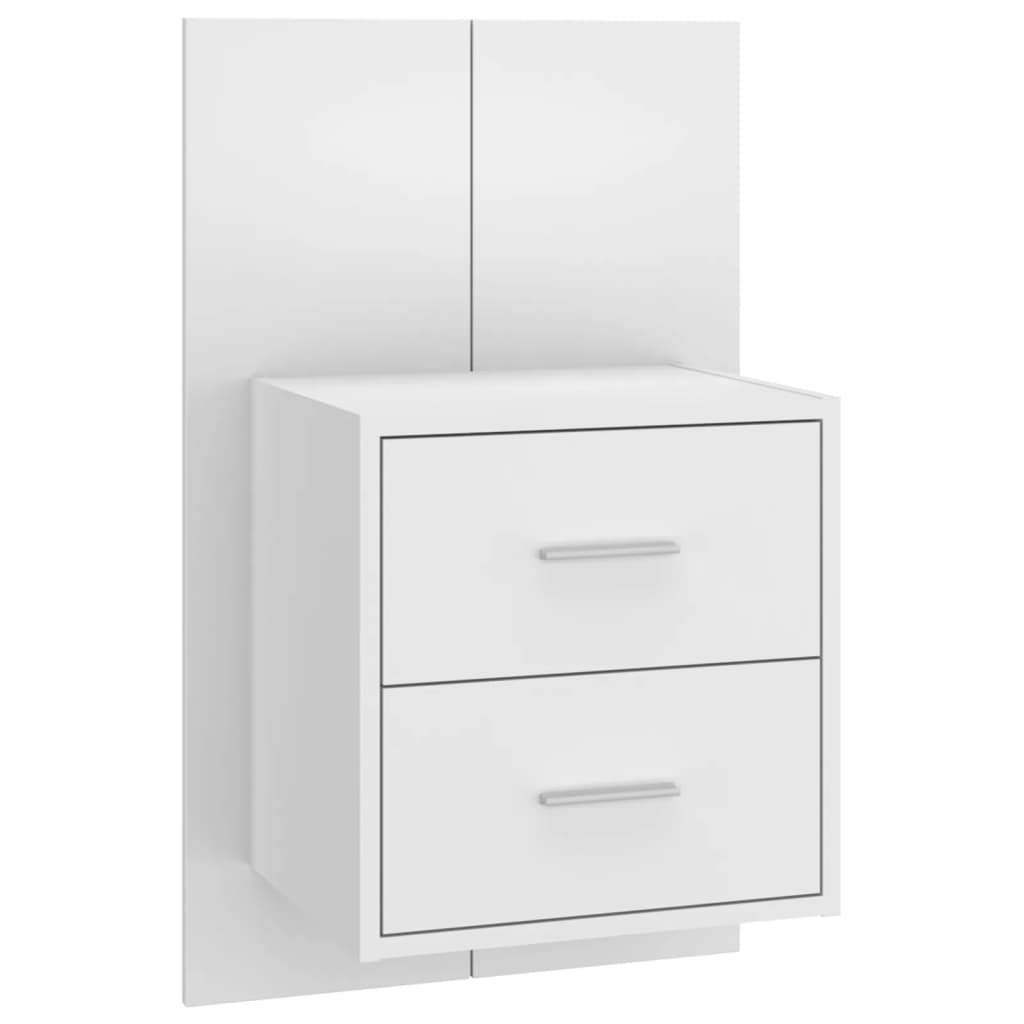 vidaXL Noptiere de perete, 2 buc., alb