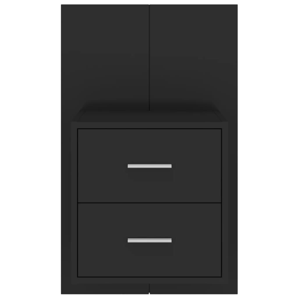 vidaXL Noptieră de perete, negru vidaXL Noptieră de perete, negru