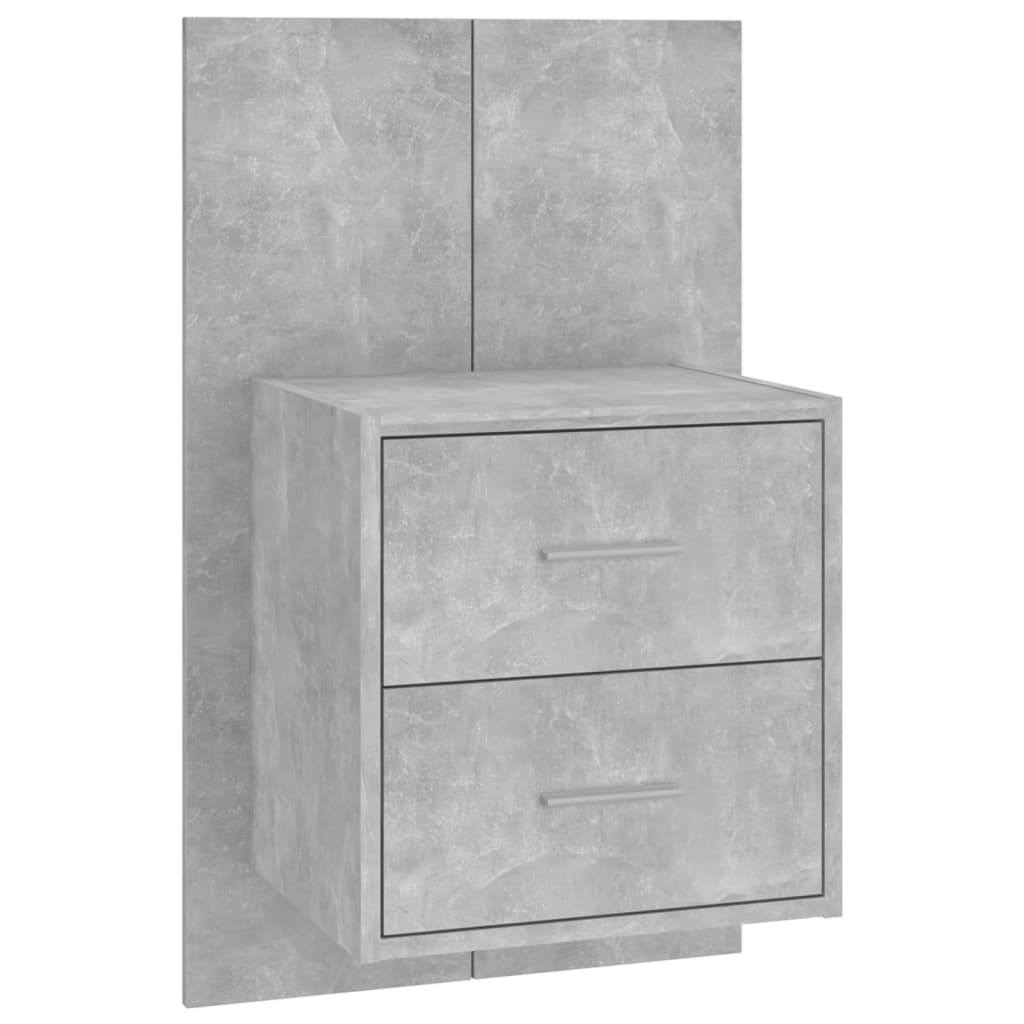 vidaXL Noptiere de perete, 2 buc., gri beton