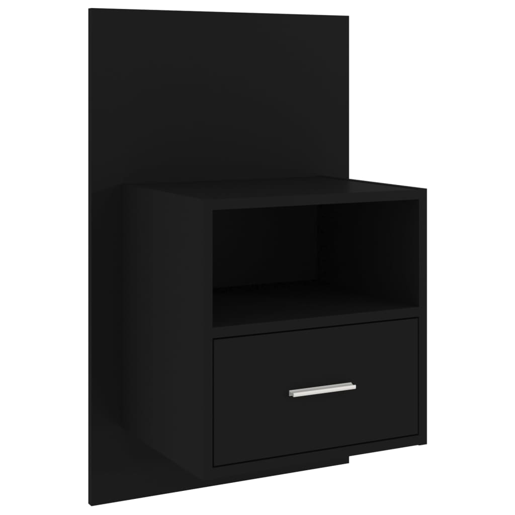 vidaXL Noptiere de perete, 2 buc., negru