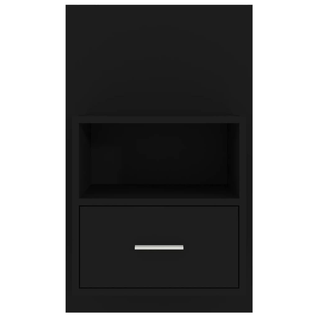 vidaXL Noptiere de perete, 2 buc., negru