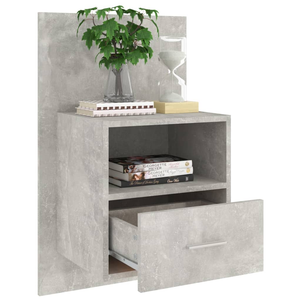 vidaXL Noptieră de perete, gri beton vidaXL Noptieră de perete, gri beton