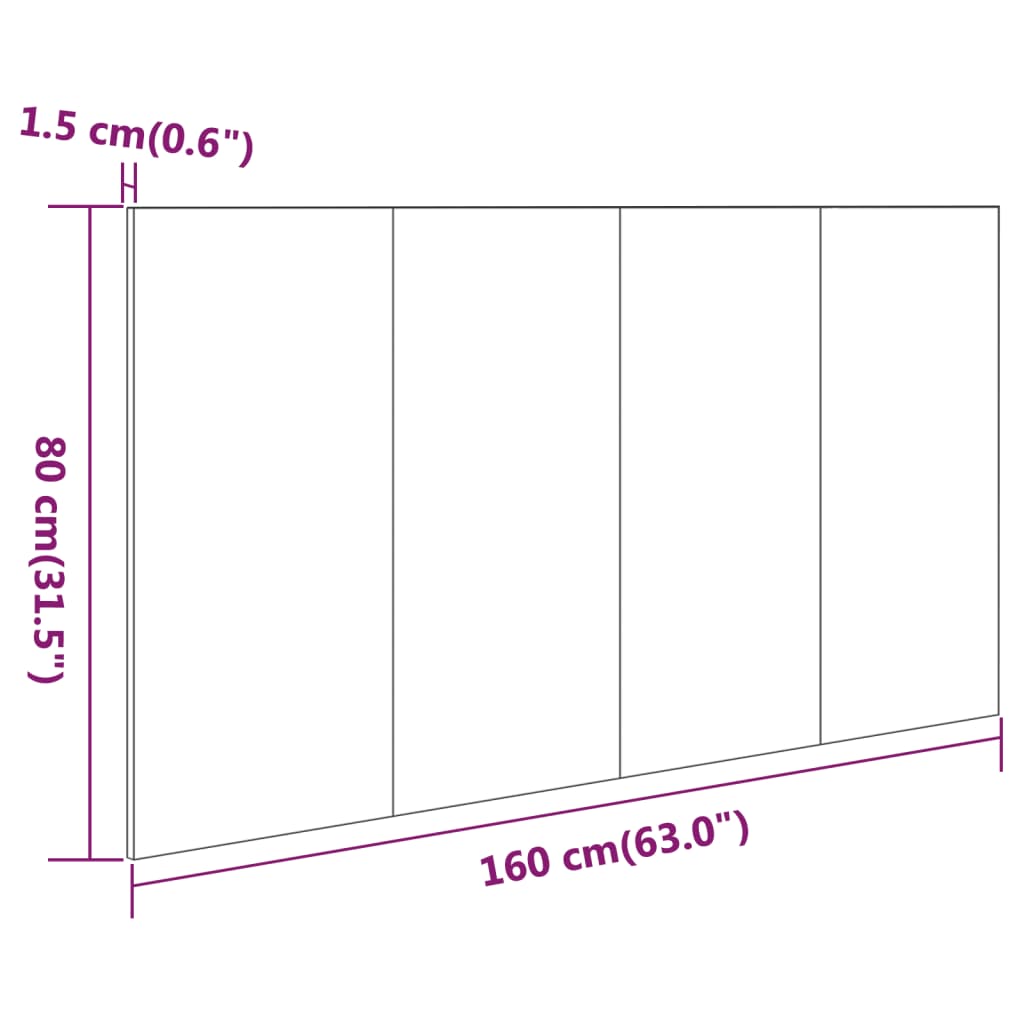 vidaXL Tăblie de pat, stejar Sonoma, 160x1,5x80 cm, lemn prelucrat