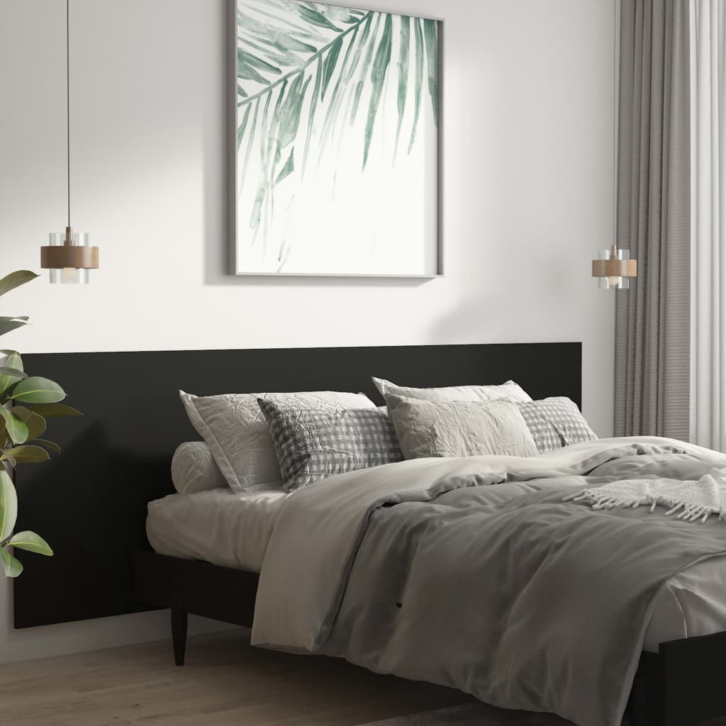 vidaXL Tăblie de pat, negru, 240x1,5x80 cm, lemn prelucrat