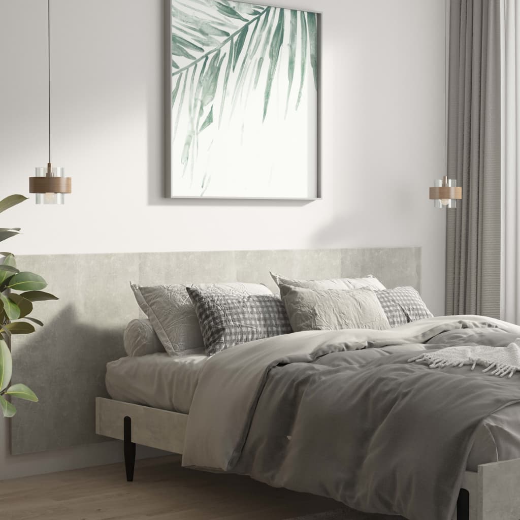 vidaXL Tăblie de pat/ perete, gri beton, 240x1,5x80 cm, lemn prelucrat vidaXL Tăblie de pat/ perete, gri beton, 240x1,5x80 cm, lemn prelucrat