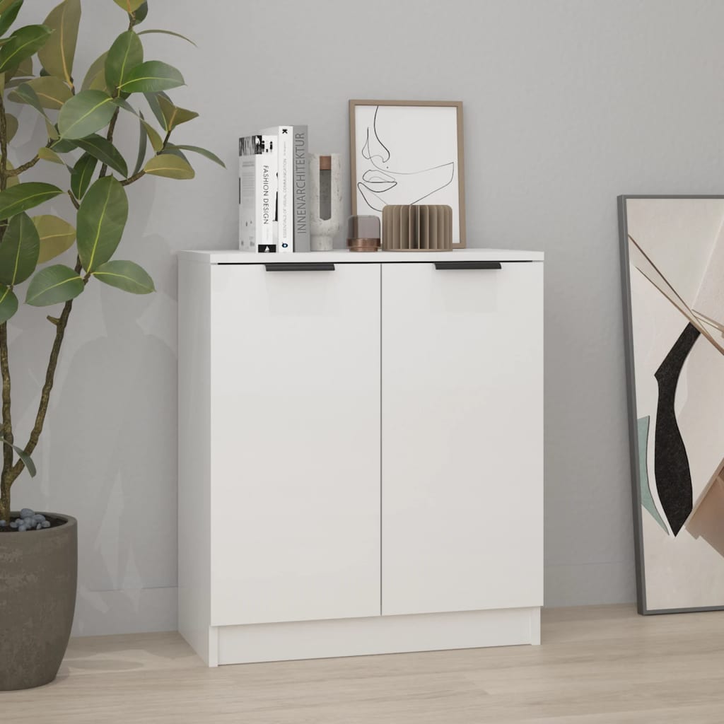 vidaXL Servantă, alb extralucios, 60x30x70 cm, lemn prelucrat vidaXL Servantă, alb extralucios, 60x30x70 cm, lemn prelucrat