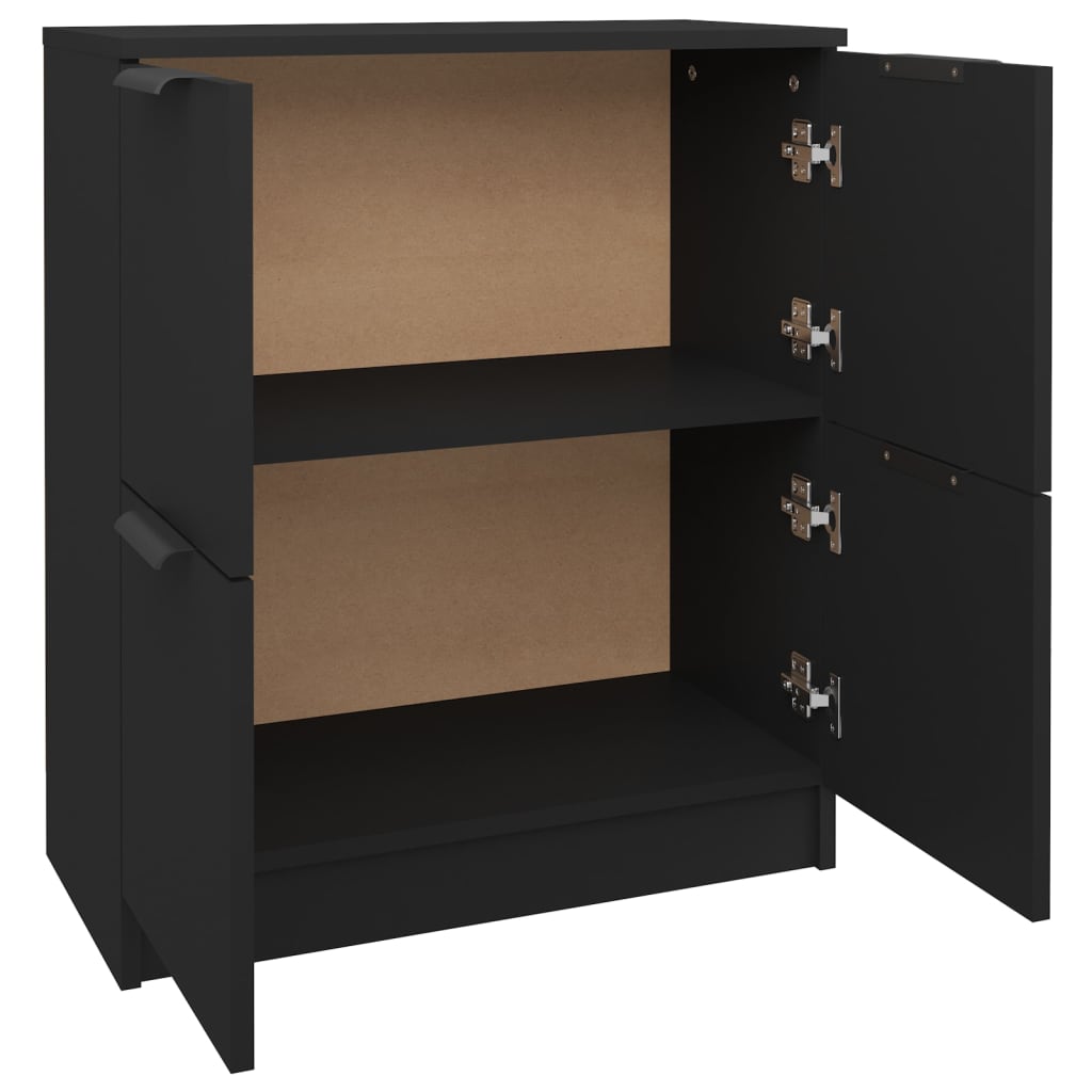 vidaXL Servantă, negru, 60x30x70 cm, lemn prelucrat vidaXL Servantă, negru, 60x30x70 cm, lemn prelucrat