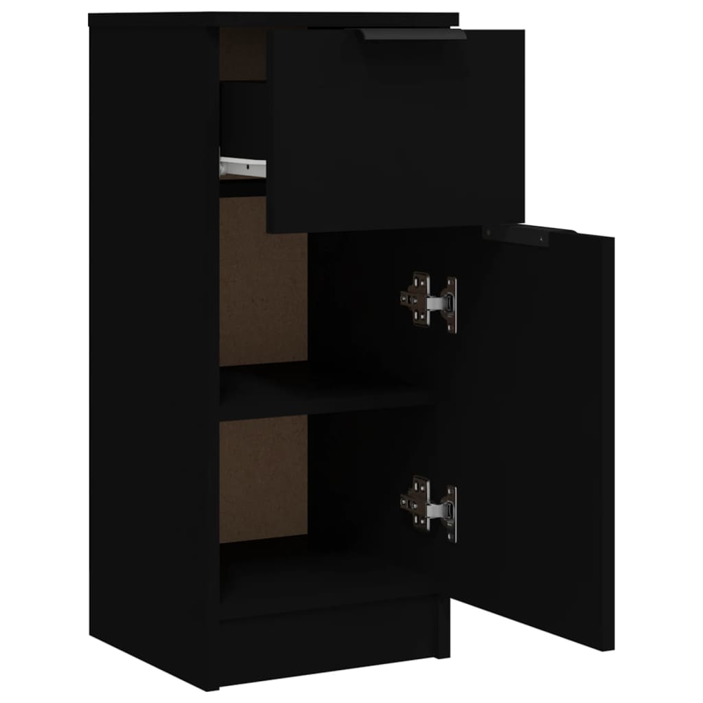 vidaXL Servantă, negru, 30x30x70 cm, lemn prelucrat