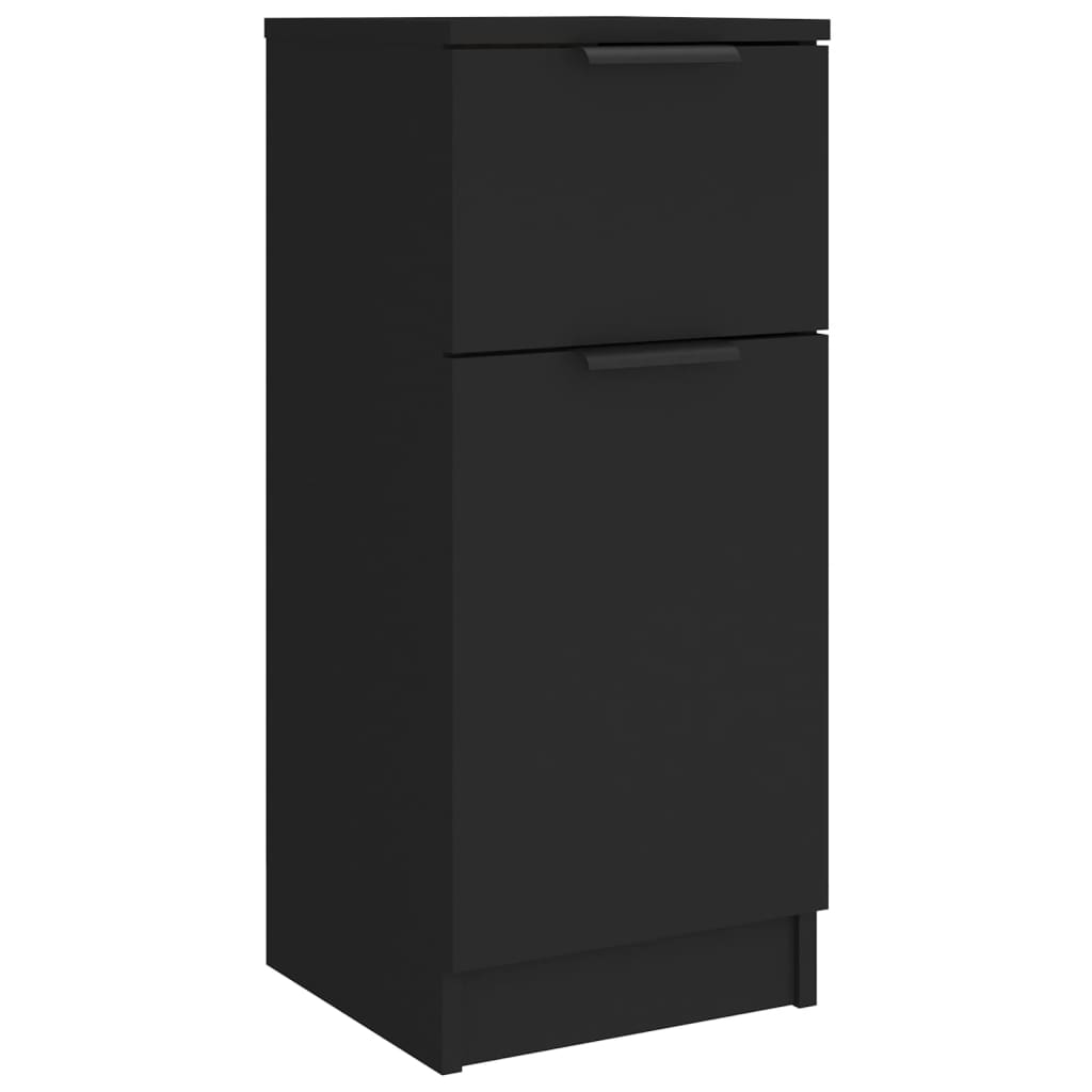 vidaXL Servante, 2 buc., negru, 30x30x70 cm, lemn prelucrat