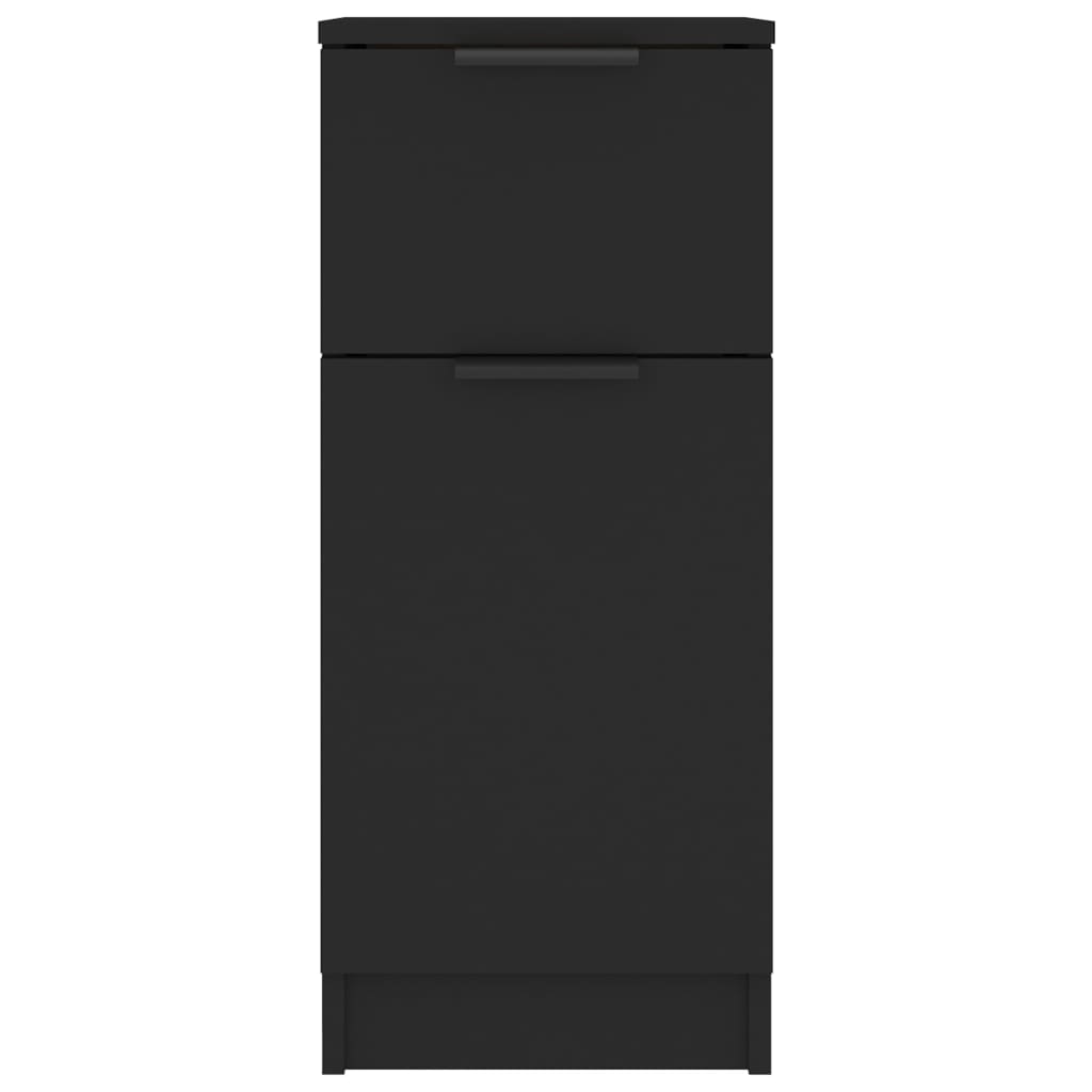 vidaXL Servante, 2 buc., negru, 30x30x70 cm, lemn prelucrat