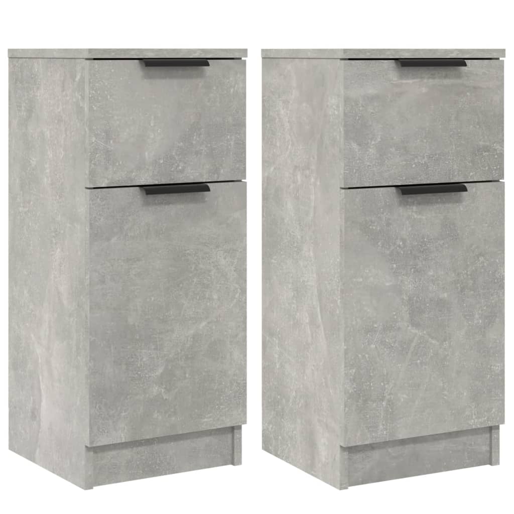 vidaXL Dulapuri, 2 buc., gri beton, 30x30x70 cm, lemn compozit