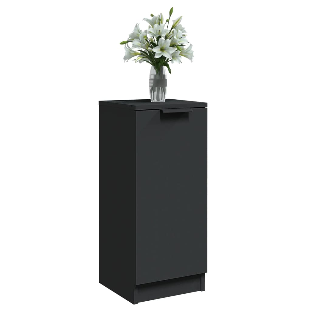 vidaXL Servante, 2 buc., negru, 30x30x70 cm, lemn prelucrat