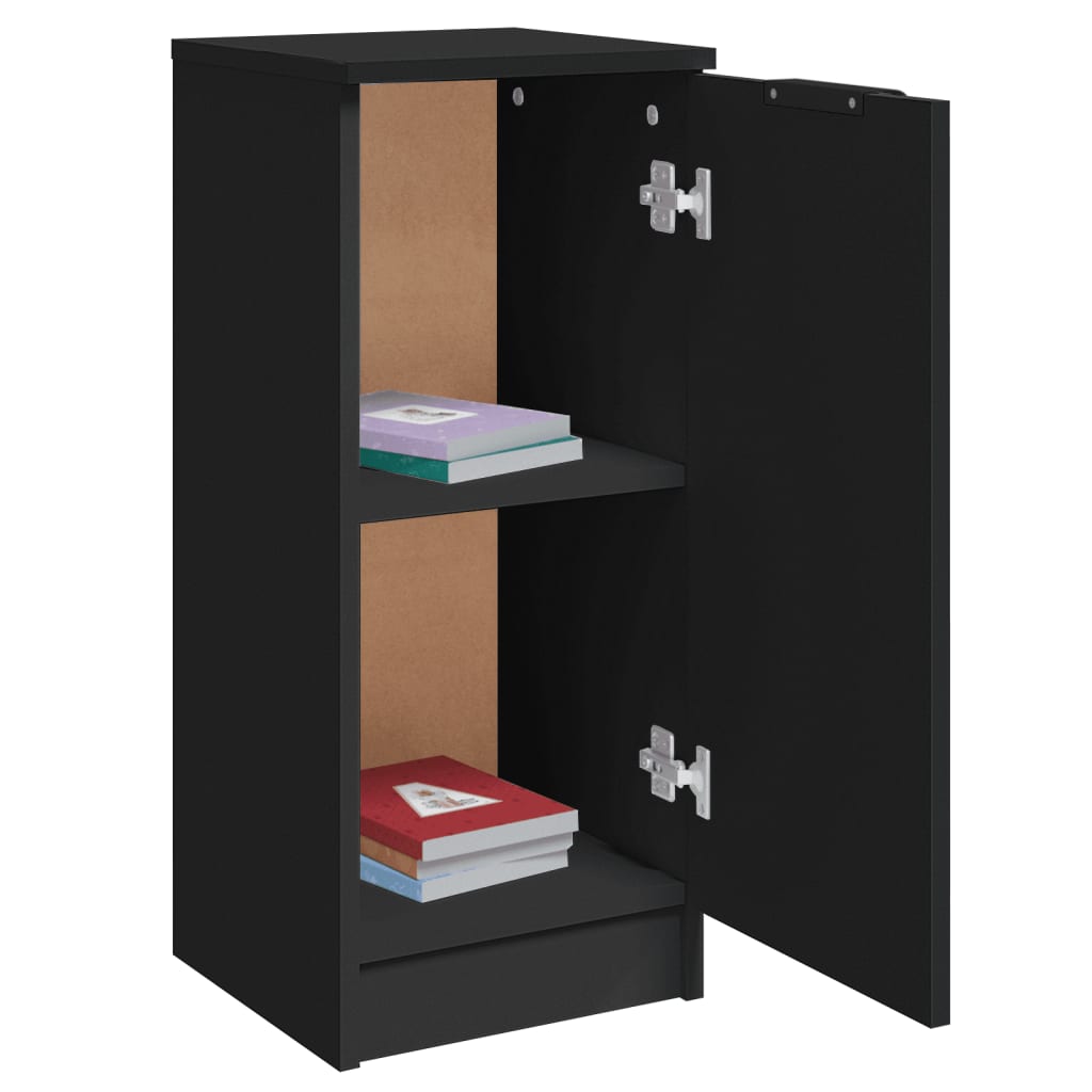vidaXL Servante, 2 buc., negru, 30x30x70 cm, lemn prelucrat