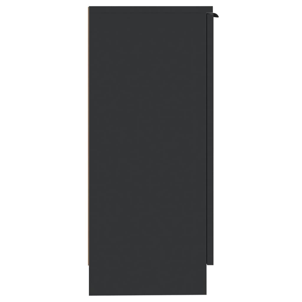 vidaXL Servante, 2 buc., negru, 30x30x70 cm, lemn prelucrat