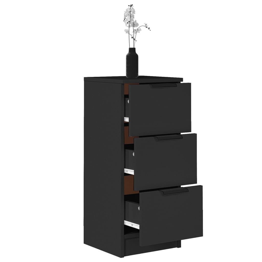 vidaXL Servante, 2 buc., negru, 30x30x70 cm, lemn prelucrat vidaXL Servante, 2 buc., negru, 30x30x70 cm, lemn prelucrat