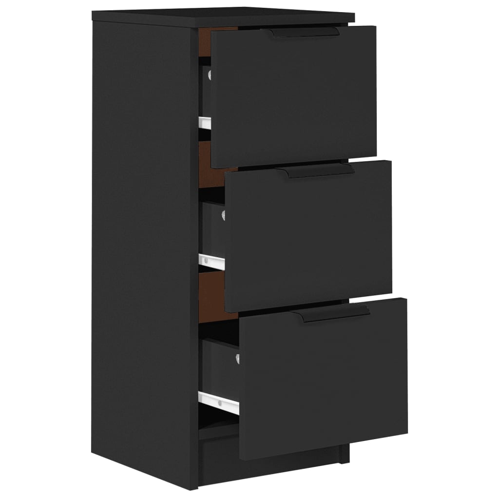 vidaXL Servante, 2 buc., negru, 30x30x70 cm, lemn prelucrat vidaXL Servante, 2 buc., negru, 30x30x70 cm, lemn prelucrat