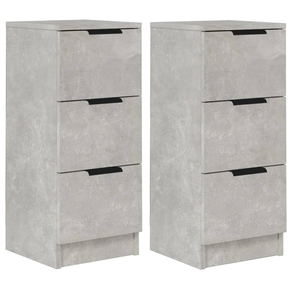 vidaXL Dulapuri, 2 buc., gri beton, 30x30x70 cm, lemn compozit
