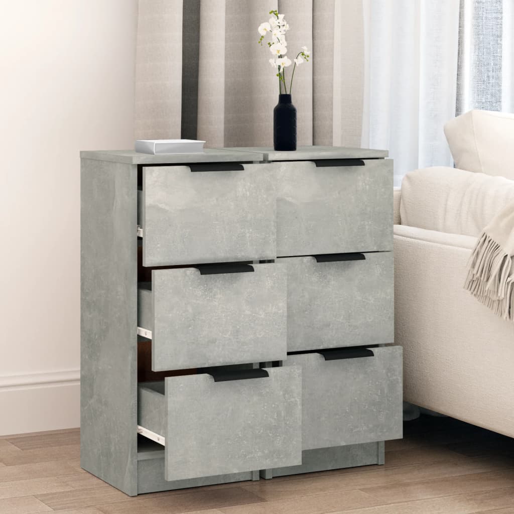 vidaXL Dulapuri, 2 buc., gri beton, 30x30x70 cm, lemn compozit