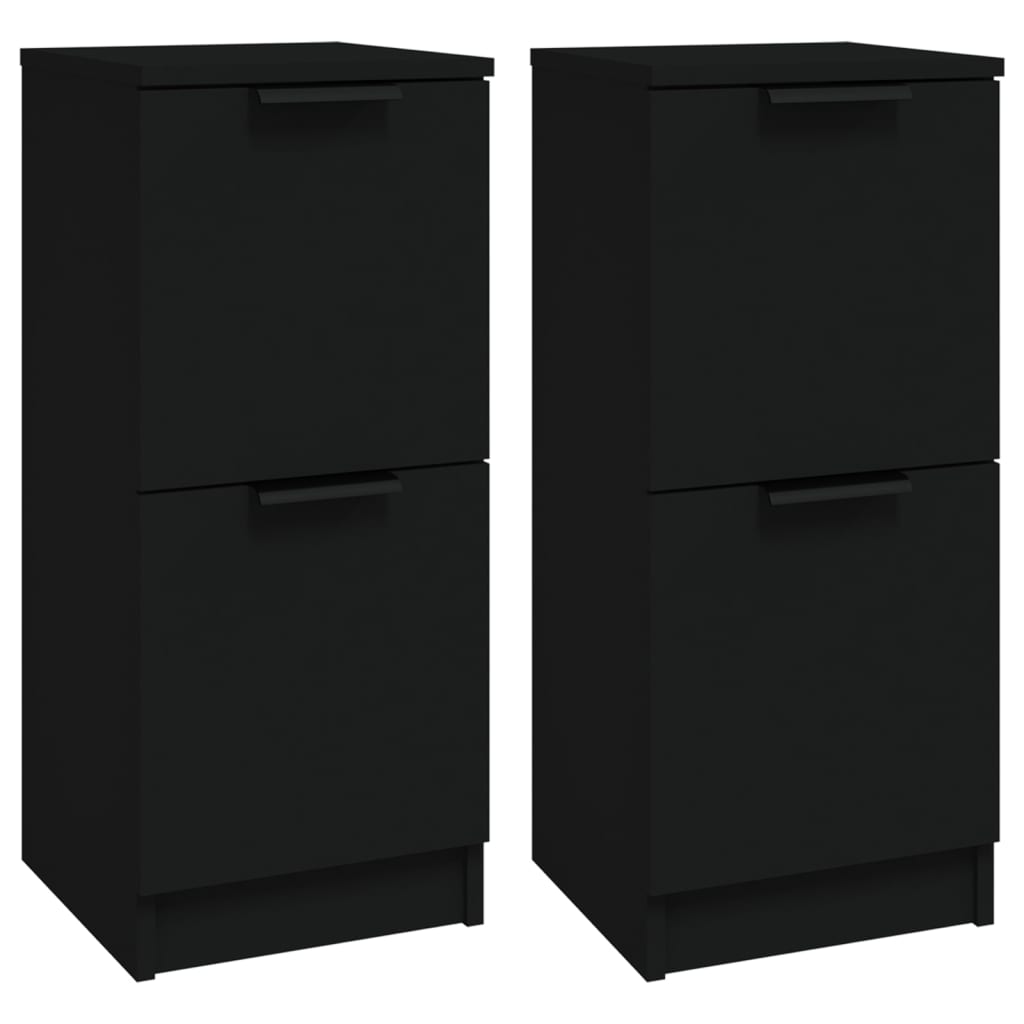 vidaXL Dulapuri, 2 buc., negru, 30x30x70 cm, lemn prelucrat