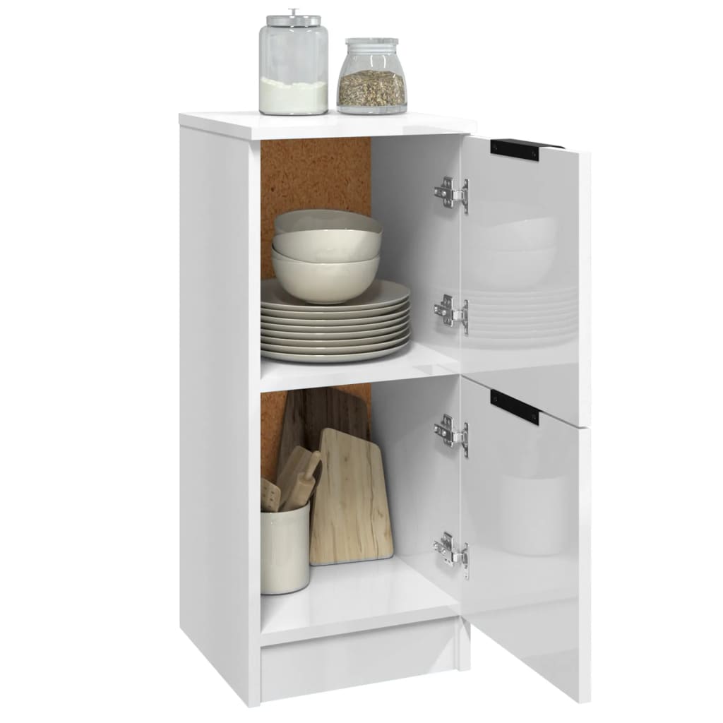 vidaXL Dulapuri, 2 buc., alb extralucios, 30x30x70 cm, lemn compozit vidaXL Dulapuri, 2 buc., alb extralucios, 30x30x70 cm, lemn compozit