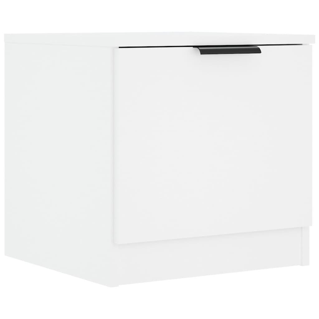 vidaXL Noptiere, 2 buc., alb, 40x39x40 cm