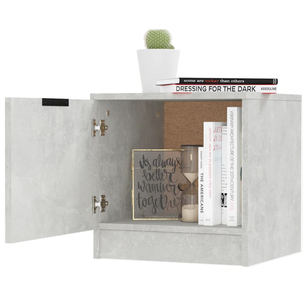 vidaXL Noptiere, 2 buc., gri beton, 40x39x40 cm vidaXL Noptiere, 2 buc., gri beton, 40x39x40 cm