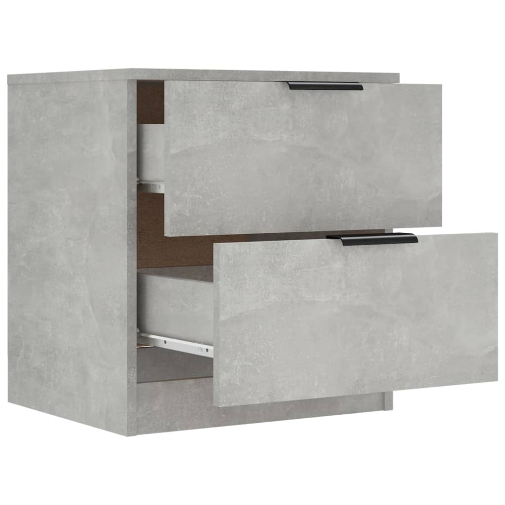 vidaXL Noptiere, 2 buc., gri beton, lemn prelucrat vidaXL Noptiere, 2 buc., gri beton, lemn prelucrat