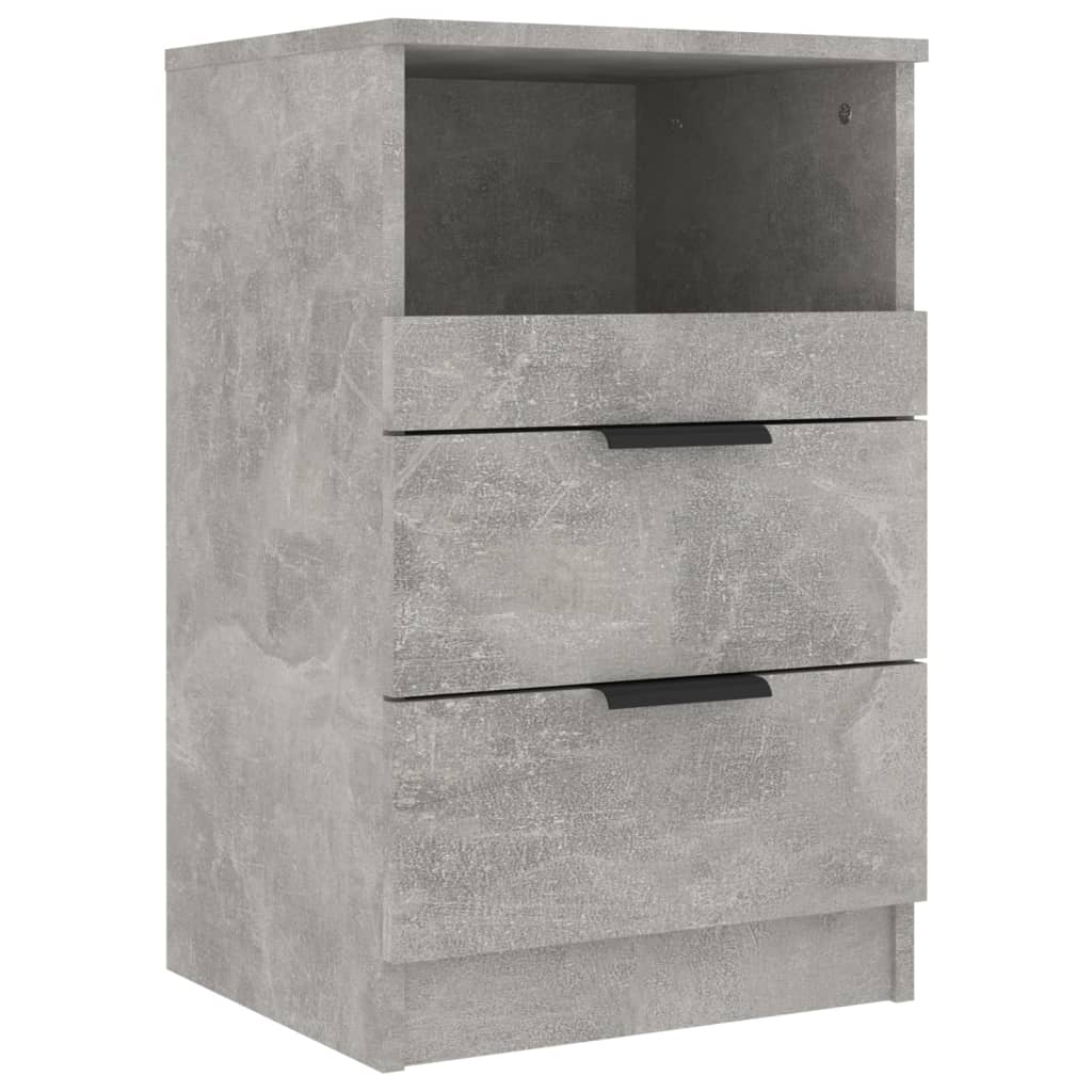 vidaXL Noptiere, 2 buc., gri beton, lemn prelucrat vidaXL Noptiere, 2 buc., gri beton, lemn prelucrat