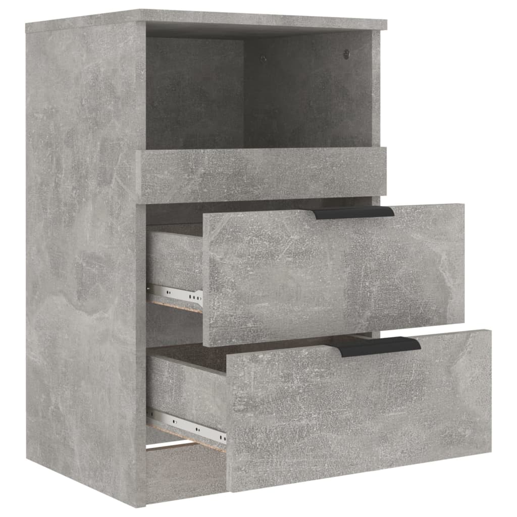 vidaXL Noptiere, 2 buc., gri beton, lemn prelucrat vidaXL Noptiere, 2 buc., gri beton, lemn prelucrat