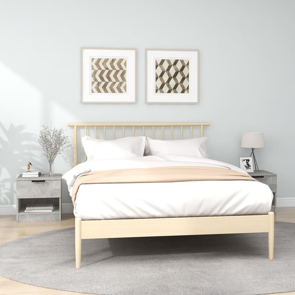 vidaXL Noptiere, 2 buc., gri beton, lemn prelucrat