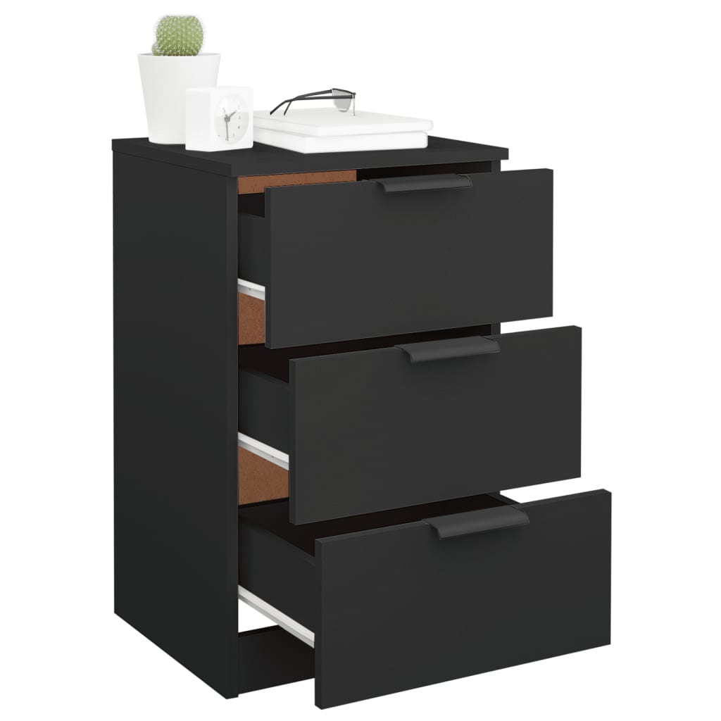vidaXL Noptiere, 2 buc., Negru, 40x36x65 cm vidaXL Noptiere, 2 buc., Negru, 40x36x65 cm