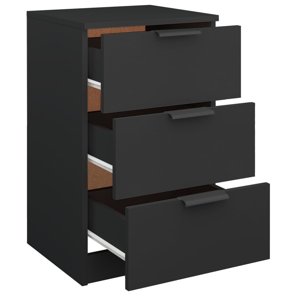 vidaXL Noptiere, 2 buc., Negru, 40x36x65 cm vidaXL Noptiere, 2 buc., Negru, 40x36x65 cm