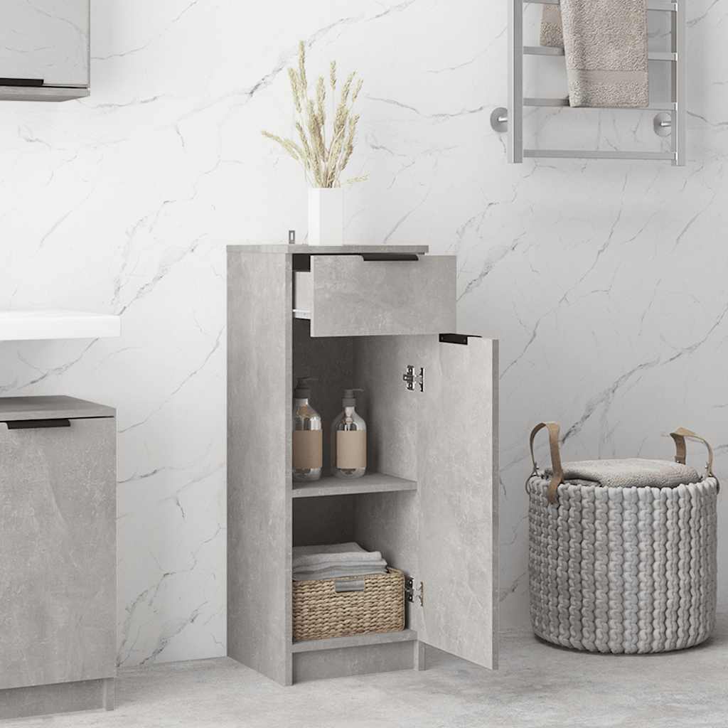 vidaXL Dulap de baie, gri beton, 32x34x90 cm, lemn compozit