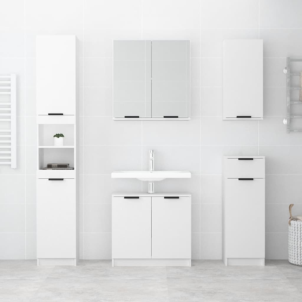 vidaXL Dulap de baie, alb, 64,5x33,5x59 cm, lemn compozit