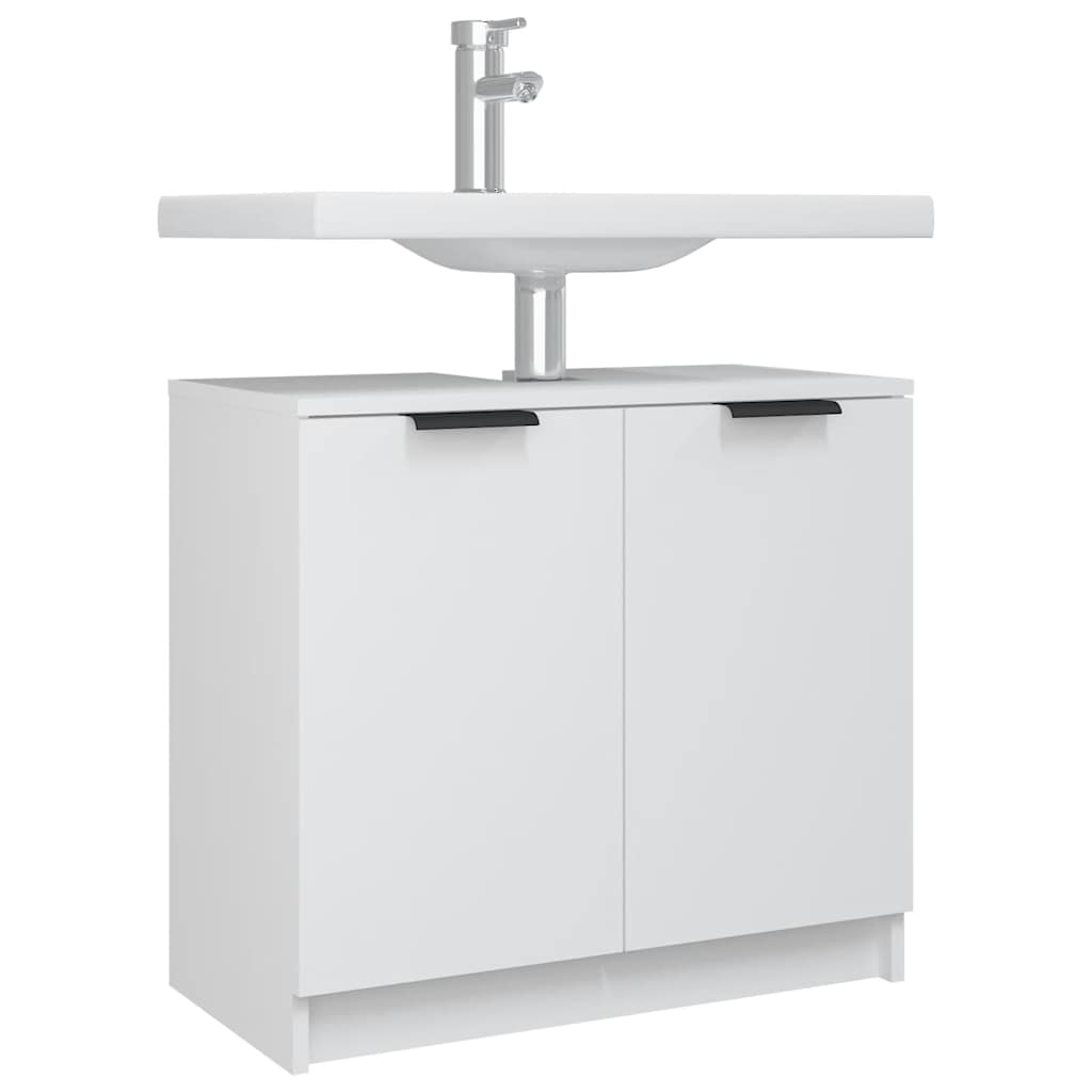 vidaXL Dulap de baie, alb, 64,5x33,5x59 cm, lemn compozit