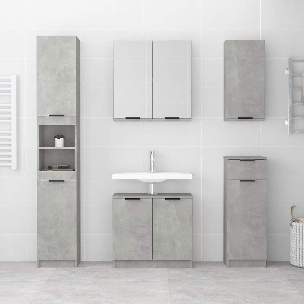 vidaXL Dulap de baie, gri beton, 64,5x33,5x59 cm, lemn compozit