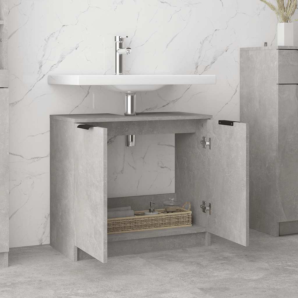 vidaXL Dulap de baie, gri beton, 64,5x33,5x59 cm, lemn compozit