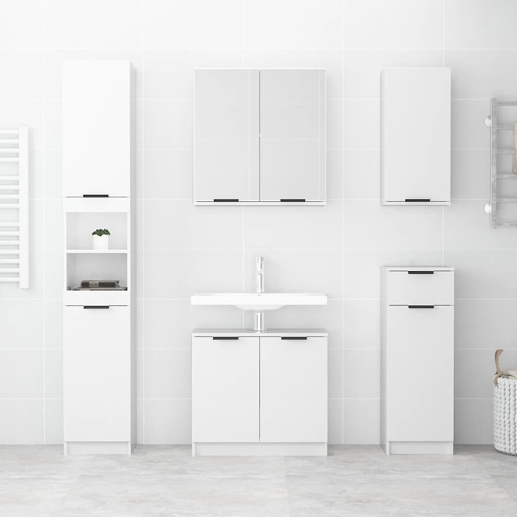 vidaXL Dulap de baie, alb extralucios, 64,5x33,5x59 cm, lemn compozit
