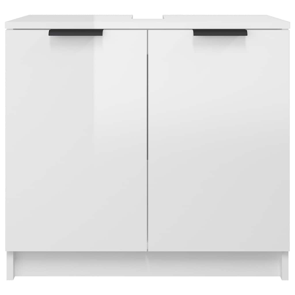 vidaXL Dulap de baie, alb extralucios, 64,5x33,5x59 cm, lemn compozit