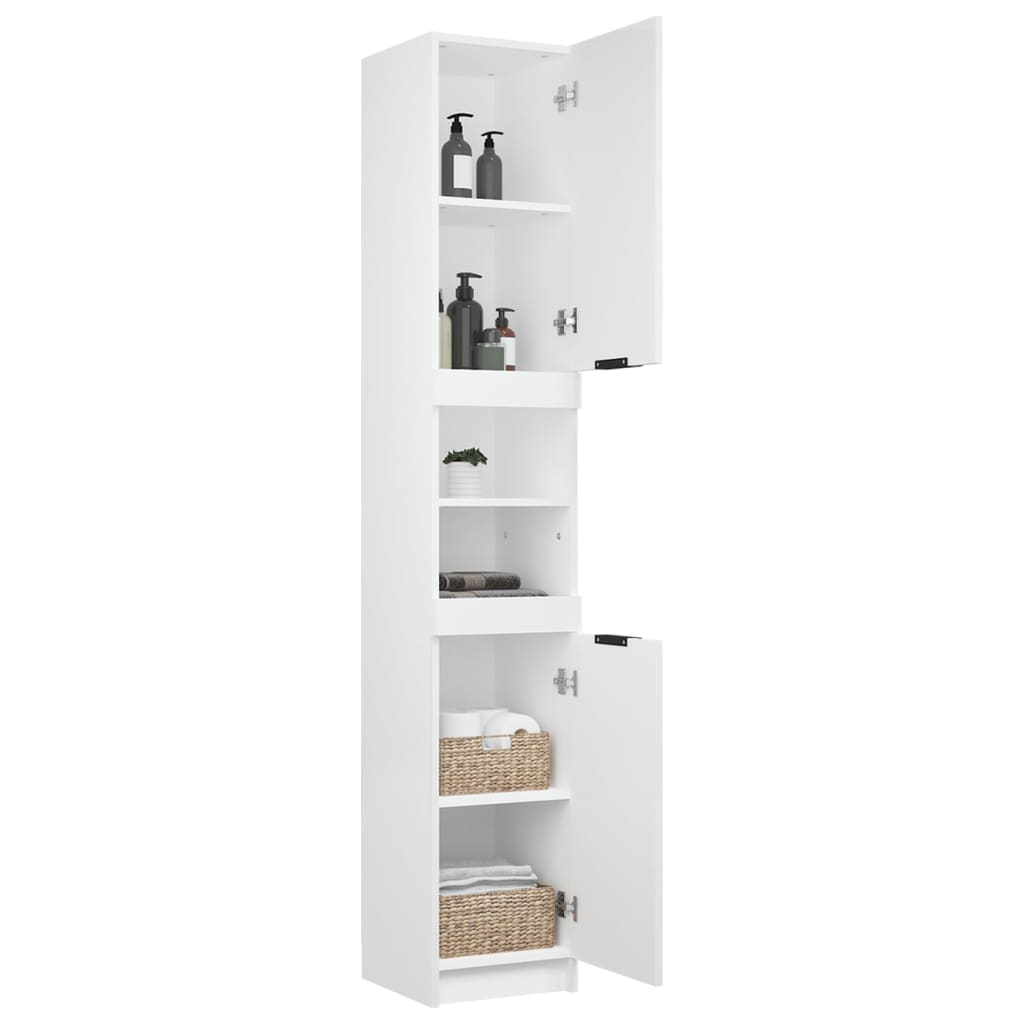 vidaXL Dulap de baie, alb, 32x34x188,5 cm, lemn compozit