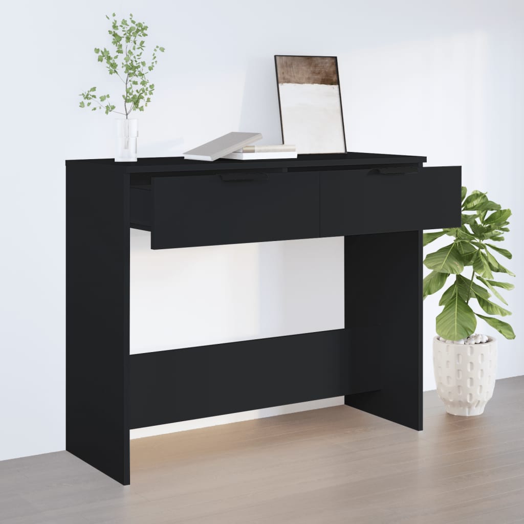 vidaXL Măsuță consolă, negru, 90x36x75 cm, lemn compozit vidaXL Măsuță consolă, negru, 90x36x75 cm, lemn compozit