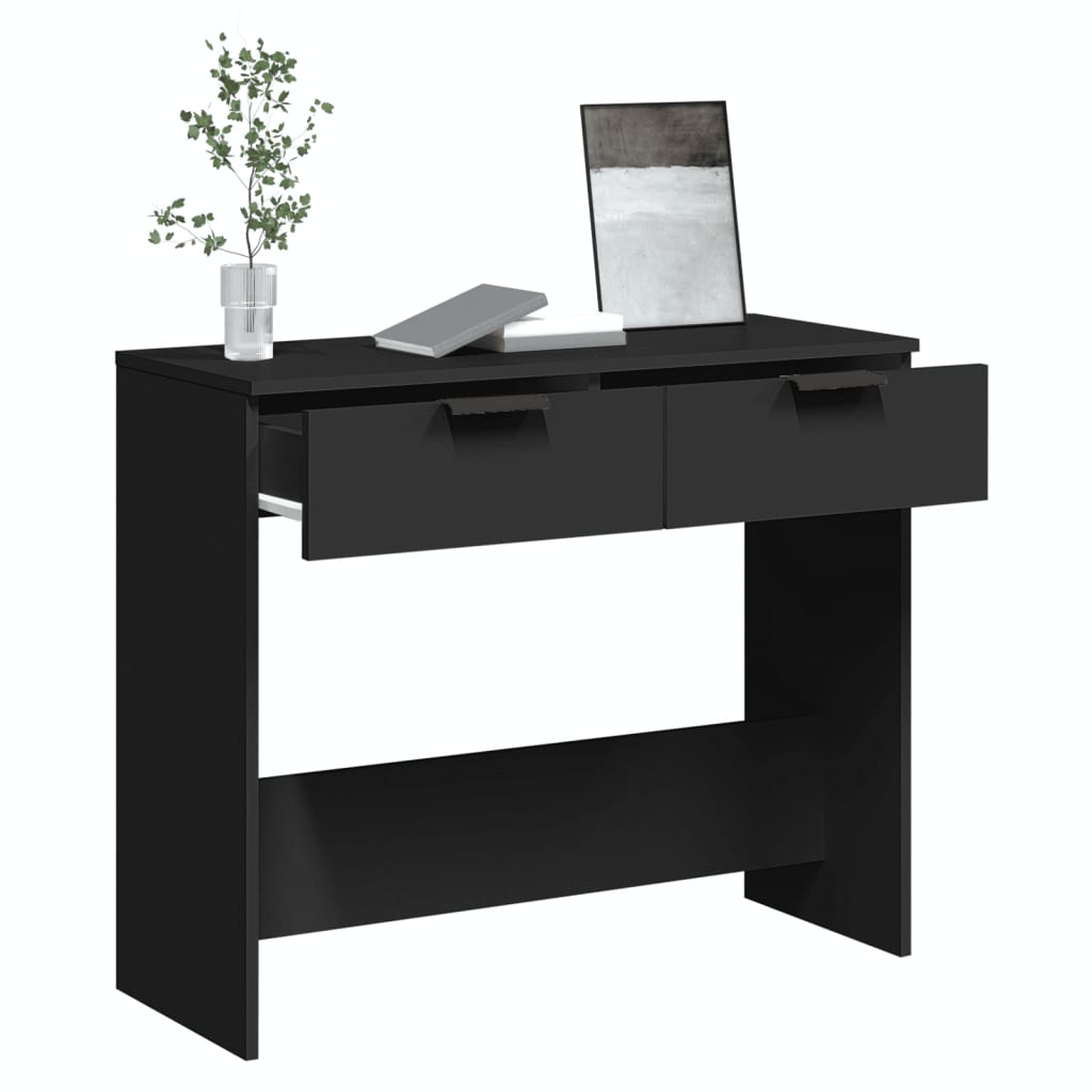 vidaXL Măsuță consolă, negru, 90x36x75 cm, lemn compozit vidaXL Măsuță consolă, negru, 90x36x75 cm, lemn compozit