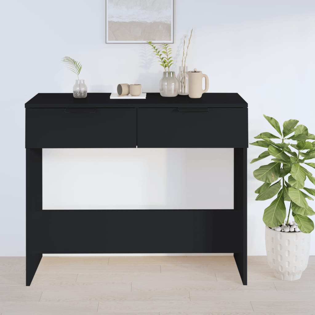 vidaXL Măsuță consolă, negru, 90x36x75 cm, lemn compozit vidaXL Măsuță consolă, negru, 90x36x75 cm, lemn compozit